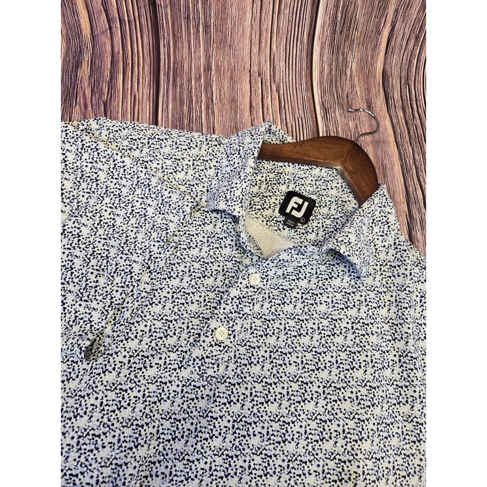 FootJoy FJ Pique Confetti AOP Print‎ Golf Polo Shirt Bretton Woods Mens Large